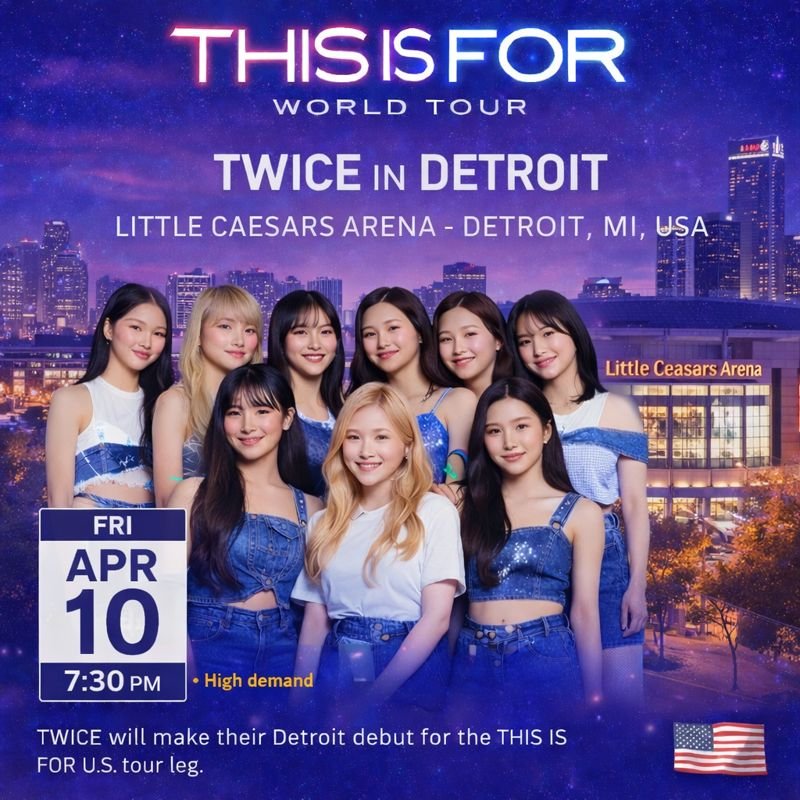 TWICE Detroit Concert 2026 infographics