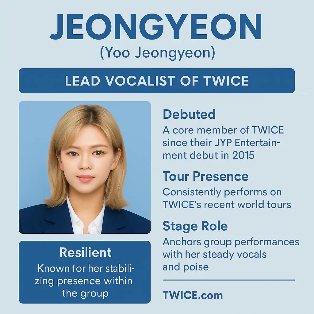 Jeongyeon (Yoo Jeongyeon): TWICE Career, Tours & Impact 4 Jeongyeon infographics