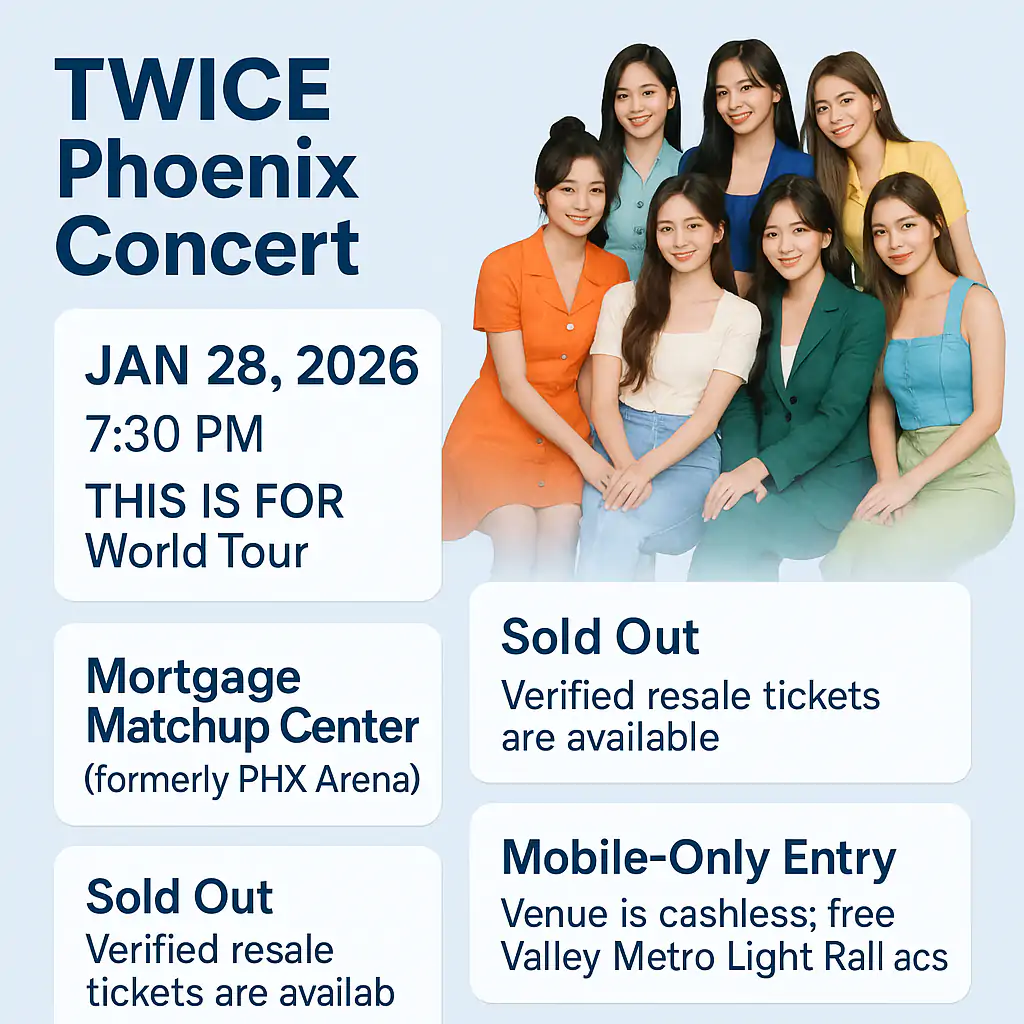 TWICE Phoenix Show Details as Historic U.S. Tour Rolls On 2 TWICE Concert Phoenix infographics