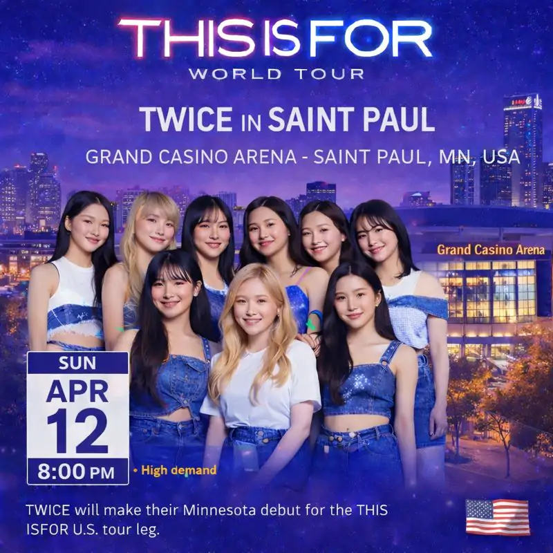 TWICE in Saint Paul 2026: Grand Casino Arena Date, Tickets & Show Guide 3 TWICE Saint Paul Concert in Grand Casino Arena Infographics