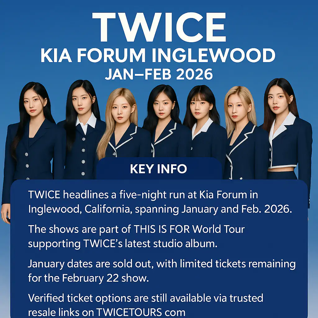 TWICE Kia Forum Tickets: Inglewood Jan–Feb 2026 Dates 3 TWICE Tour Inglewood