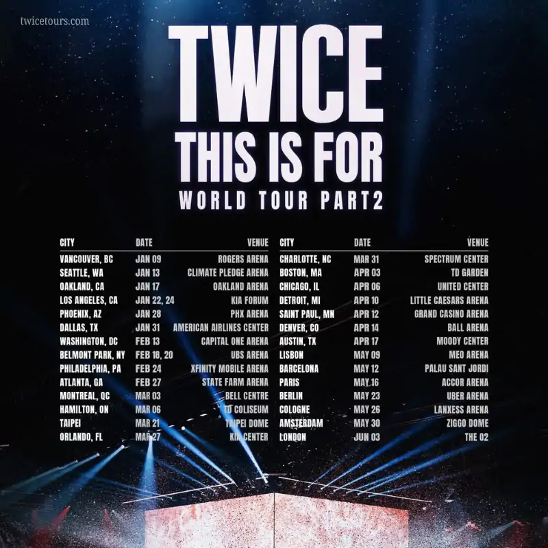 TWICE Brings Two-Night Tour Stop to Vancouver’s Rogers Arena 4 Twice World Tour Schedule