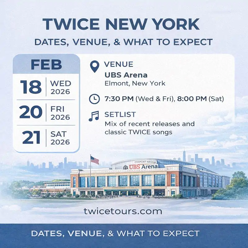 TWICE in New York 2026: UBS Arena Dates, Tickets & What to Expect 3 UBS Arena, Elmont, NY, USA show infograhics