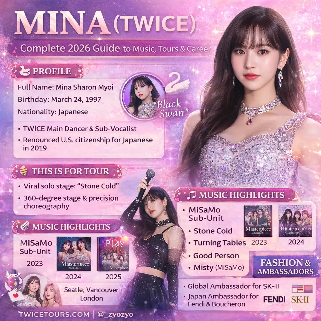 Mina (TWICE) 2026: MiSaMo Music, Tour Highlights & Style