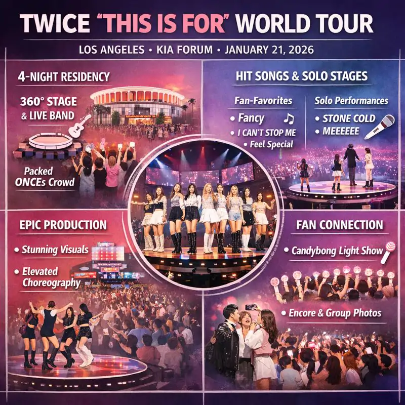 Inside TWICE’s ‘THIS IS FOR’ World Tour Stop in Los Angeles 2 TWICE Los Angeles Concert infographcis