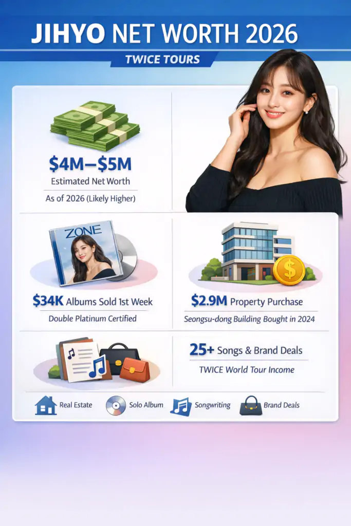 Jihyo TWICE Net Worth 2026: She Paid $2.9M Cash for a Seoul Building 3 jihyo twice infographic